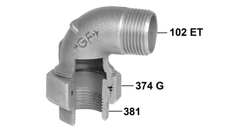 Union elbow, taper seat